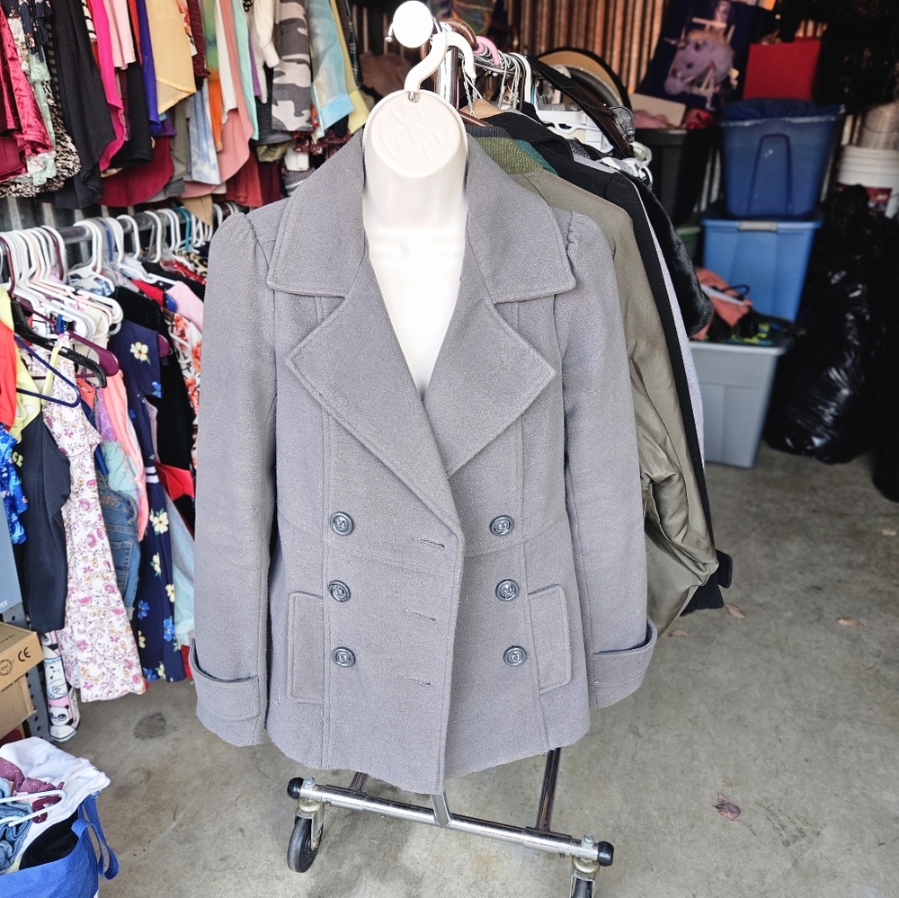 Small gray peacoat